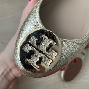 BRAND NEW TORY BURCH Travel Ballerina Flats - GOLD